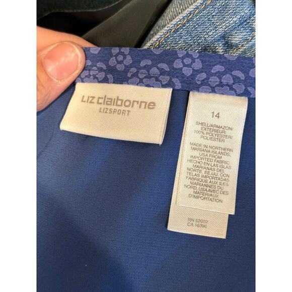 Liz Claiborne Women's Blue Purple Textured Retro Sport Long Maxi Skirt Size 14 - Picture 2 of 6